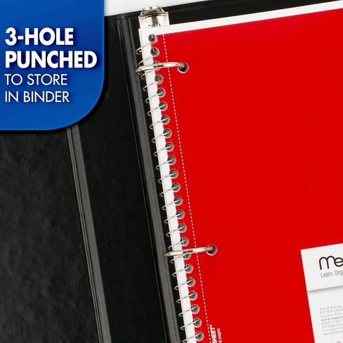 Mead Spiral Notebooks, 6 Pack, 1 Subject, College Ruled Paper, 7-1/2" x 10-1/2", 70 Sheets per Notebook, Color Will Vary (73065) in Saudi Arabia
