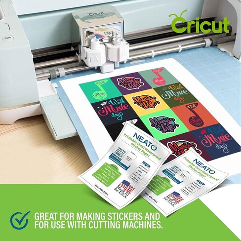 Sticker Paper - 25 Blank Super Glossy Label Sheets Made in USA - (8.5" x 11") - Waterproof Vinyl Labels for Inkjet & Laser Printers - Customizable Labels for Stickers, Bottles, Candle Jars in Kuwait