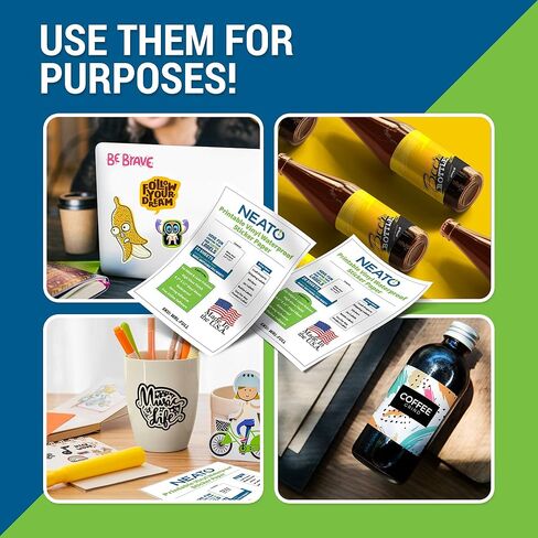 Sticker Paper - 25 Blank Super Glossy Label Sheets Made in USA - (8.5" x 11") - Waterproof Vinyl Labels for Inkjet & Laser Printers - Customizable Labels for Stickers, Bottles, Candle Jars in Kuwait