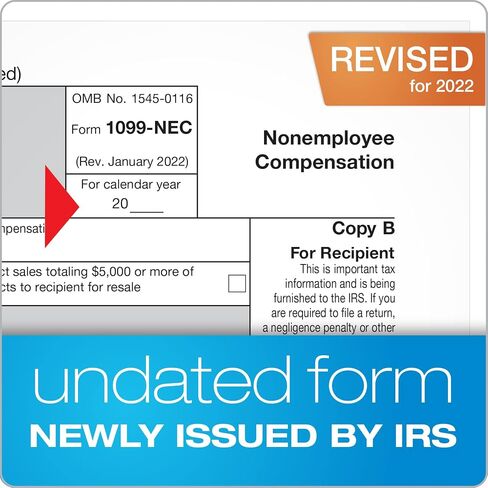 TOPS 1099 NEC 3 Up Forms 2022, Tax Forms Kit for 30 Recipients, 5 Part NEC Tax Form Sets with Self Seal 1099 Envelopes and 3 1096 (TX22905NEC-22) in Saudi Arabia