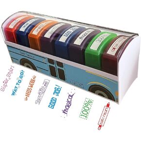 Best Teacher Kit Elementary School Supplies Teacher Stamps Self-Inking Stamps for Classroom Stamp with Stamp Tray in Kuwait