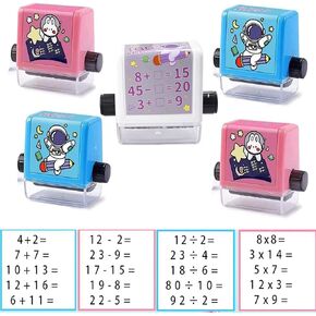 Roller Digital Teaching Stamp,Addition, Subtraction, Multiplication Division and Fill in The Blank Roller Stamp for Preschool Kindergarten Homeschool (3PC-Teaching Stamp) in Kuwait