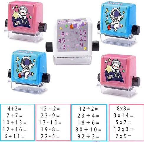Roller Digital Teaching Stamp,Addition, Subtraction, Multiplication Division and Fill in The Blank Roller Stamp for Preschool Kindergarten Homeschool (3PC-Teaching Stamp) in Kuwait