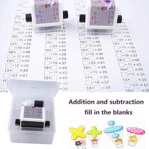 Roller Digital Teaching Stamp,Addition, Subtraction, Multiplication Division and Fill in The Blank Roller Stamp for Preschool Kindergarten Homeschool (3PC-Teaching Stamp) in Kuwait