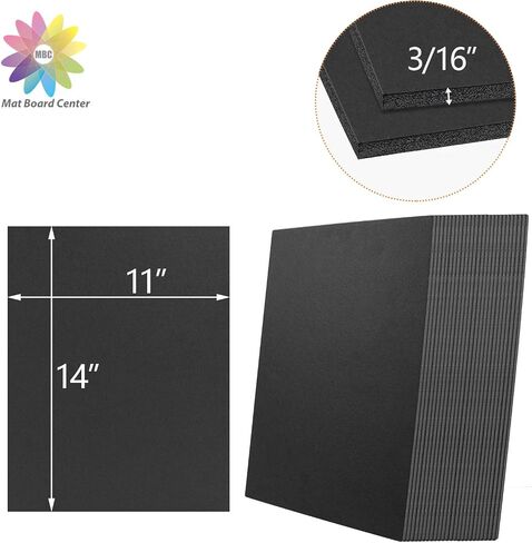 Mat Board Center, Pack of 25 Foam Boards (Black Color, 8x10 3/16") in Kuwait