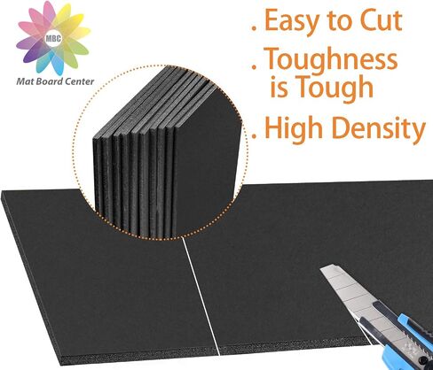 Mat Board Center, Pack of 25 Foam Boards (Black Color, 8x10 3/16") in Kuwait