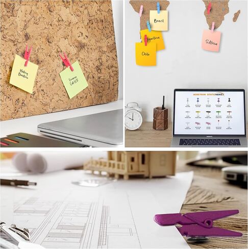 50Pcs Push Pins with Multicolor Clip for Classroom Decor - Pushpin Clips with Sturdy Pins for Bulletin Board and Cork Boards, Decorative Thumb Tacks for Home, Office and Classrooms in Kuwait