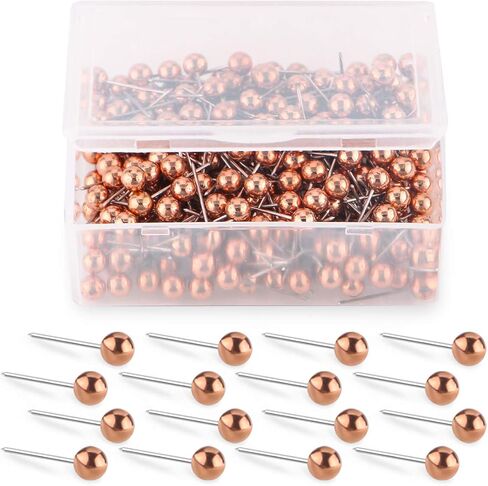 Yalis Push Pins Map Tacks 1/8-Inch Retro Metallic Color Beads Head Marking Push Pins, 200-count (Gold) in Saudi Arabia