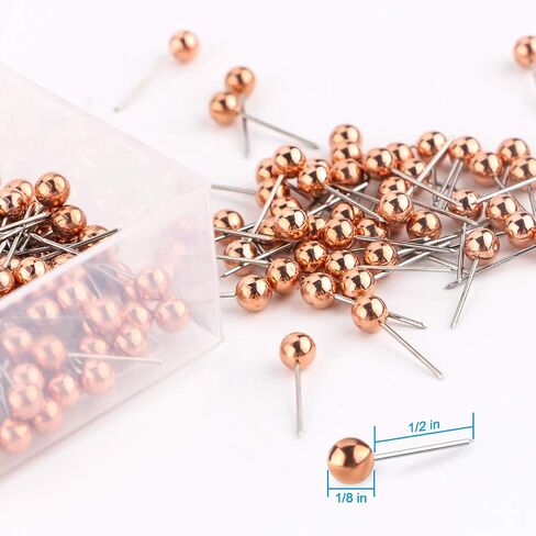 Yalis Push Pins Map Tacks 1/8-Inch Retro Metallic Color Beads Head Marking Push Pins, 200-count (Gold) in Saudi Arabia
