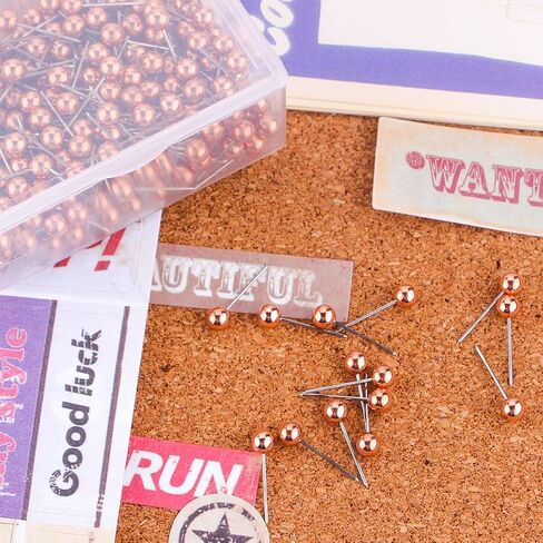 Yalis Push Pins Map Tacks 1/8-Inch Retro Metallic Color Beads Head Marking Push Pins, 200-count (Gold) in Saudi Arabia