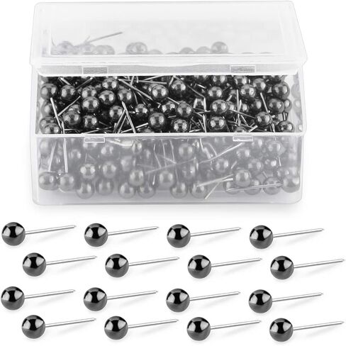 Yalis Push Pins Map Tacks 1/8-Inch Retro Metallic Color Beads Head Marking Push Pins, 200-count (Gold) in Saudi Arabia