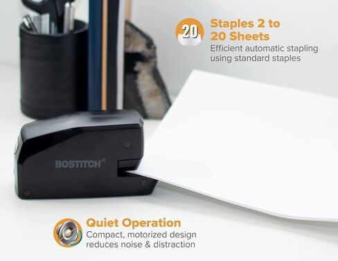 Bostitch Office Portable Electric Stapler, 20 Sheets, AC or Battery Powered, Black (MDS20-BLK) in Saudi Arabia
