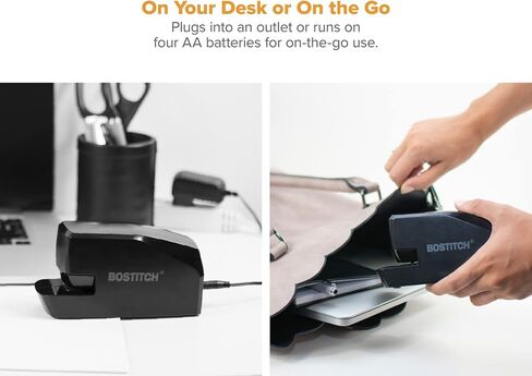 Bostitch Office Portable Electric Stapler, 20 Sheets, AC or Battery Powered, Black (MDS20-BLK) in Saudi Arabia
