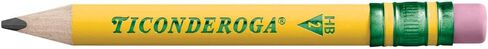 Ticonderoga My First Short Triangular Wood-Cased Pencils, 2 HB Soft, With Erasers, Yellow, 4 Count in Saudi Arabia