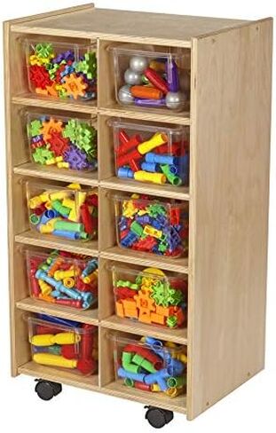 Childcraft Mobile Cubby Unit with Locking Casters, 10 Tray Capacity in Saudi Arabia