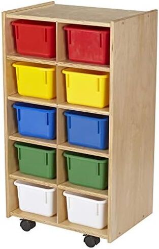 Childcraft Mobile Cubby Unit with Locking Casters, 10 Tray Capacity in Saudi Arabia