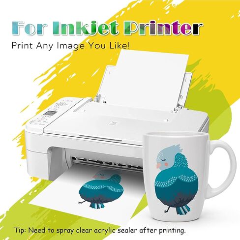 Koala Waterslide Decal Paper INKJET CLEAR, 10 Sheets 8.5x11 Inch Water Slide Transfer Paper Transparent Printable Waterslide Paper for DIY Tumbler, Mug, Nails in Saudi Arabia