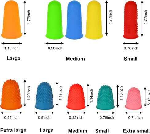30 Pieces Silicone Finger Protectors Rubber Finger Tips Pads Finger Cover Caps with Assorted Sizes for Hot Glue Sewing Crafts Wax Resin Honey Adhesives Counting Collating Writing Sorting Tasks in Saudi Arabia