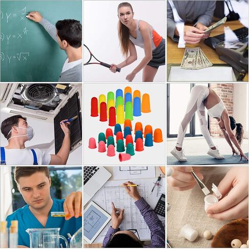 30 Pieces Silicone Finger Protectors Rubber Finger Tips Pads Finger Cover Caps with Assorted Sizes for Hot Glue Sewing Crafts Wax Resin Honey Adhesives Counting Collating Writing Sorting Tasks in Saudi Arabia