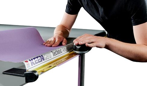 Keencut 60631 Table-Edge 60" Rotary Trimmer, Cuts Easily in Both Directions, Two Integral Roller Clamps Provide Secure Clamping During Cutting, Extruded Silver Anodized Aluminum Base in Kuwait