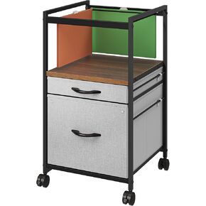YITAHOME 2 Drawer Mobile File Cabinet, Vertical Fabric File Cabinet with Open Storage Shelf, Rolling Printer Stand for Home Office, Fits A4/Letter Size (Grey) in Saudi Arabia