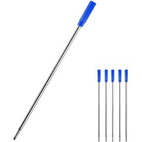 HeTaoCat Red Ink Refill Pack of 5, Replaceable Ballpoint Pen Refills, Medium Point Metal Refil (Black) in Saudi Arabia