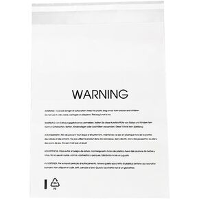 أكياس Lesibag مقاس 12 بوصة × 15 بوصة (100 قطعة) أكياس بولي شفافة مع تحذير من الاختناق للتغليف والقمصان والبريد - لاصق دائم (100 قطعة 12 بوصة × 15 بوصة)