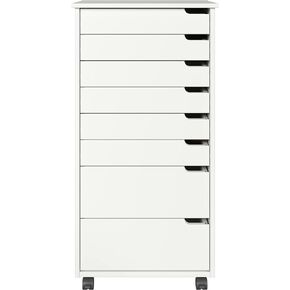 Adeptus Original Euro Roll Cart, Solid Wood, 4+1 Drawer Narrow Drawers Roll Carts, White in Saudi Arabia