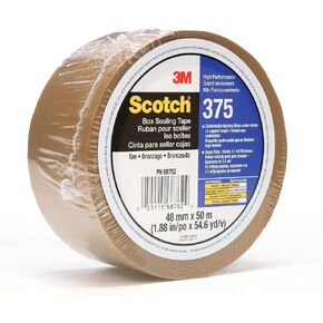 3M Scotch 375 Industrial-Grade Packing Tape, Clear, 48 mm x 50 m, High Performance Sealing Tape for Heavy-Duty Commercial Box and Carton Sealing, Moving, Packaging and Shipping, 1 Pack in Saudi Arabia