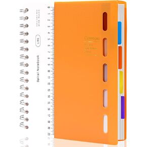 2 Pack 5 Subject Notebook 8.5 x 11 Large Spiral Notebook with Dividers and Tabs Hardcover Spiral Notebook College Ruled Multi Subject Notebooks for Work Office Students,A4 Pink&Dark Blue
