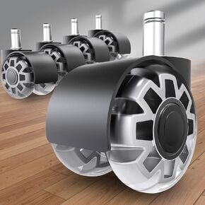 استبدال عجلات كرسي المكتب 2 بوصة عجلات كرسي مطاطية شديدة التحمل ذات حجم عالمي لكرسي المكتب، سلسة وآمنة لجميع الأرضيات، مجموعة من 5 in Kuwait