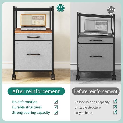 YITAHOME 2 Drawer Mobile File Cabinet, Vertical Fabric File Cabinet with Open Storage Shelf, Rolling Printer Stand for Home Office, Fits A4/Letter Size (Grey) in Saudi Arabia