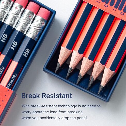 Woomer HB Pencils Set of 10 Pre-sharpened Break Resistant Pencil with Eraser, Sketching Pencil Set Professional Pencils for Artist, School, Office, Beginners & Artists in Kuwait