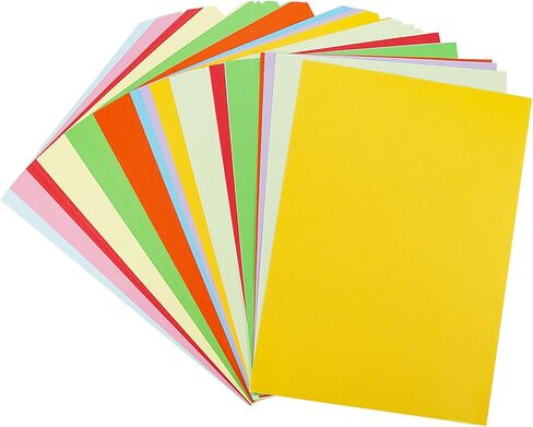 WYKOO 200 Sheets Colored Card Stock Printer Paper, 100gsm Colored Paper, Colored A4 Copy Paper, Lightweight Art Colored Paper for Kids Adults School Drawing in Kuwait