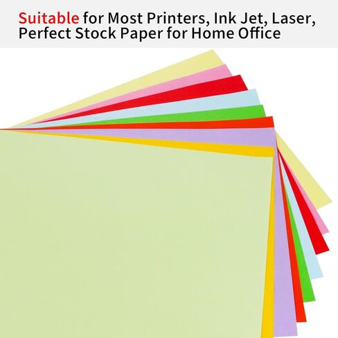WYKOO 200 Sheets Colored Card Stock Printer Paper, 100gsm Colored Paper, Colored A4 Copy Paper, Lightweight Art Colored Paper for Kids Adults School Drawing in Kuwait