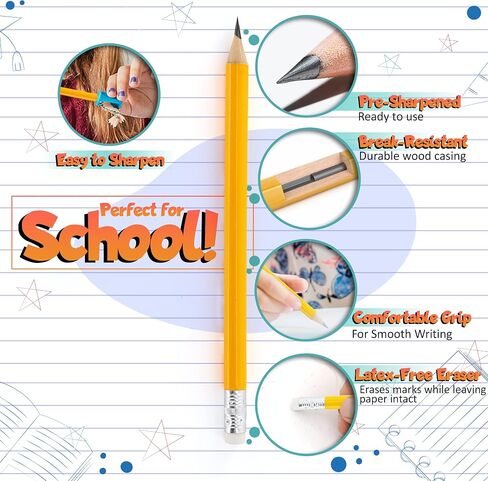 Emraw Pre Sharpened Round Primary Size No 2 Jumbo Pencils for Preschoolers, Elementary Kids - Pack of 24 Premium Fat Pencils in Saudi Arabia