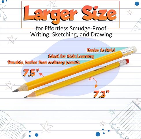 Emraw Pre Sharpened Round Primary Size No 2 Jumbo Pencils for Preschoolers, Elementary Kids - Pack of 24 Premium Fat Pencils in Saudi Arabia