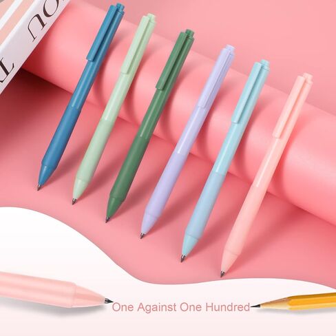 Yolev 6PCS Inkless Magic Pencil, Morandi Color Retractable Infinity Pencil for Writing Drawing with Extra 6 Lead Refills, Reusable Everlasting PencilHome Office School Supplies in Saudi Arabia