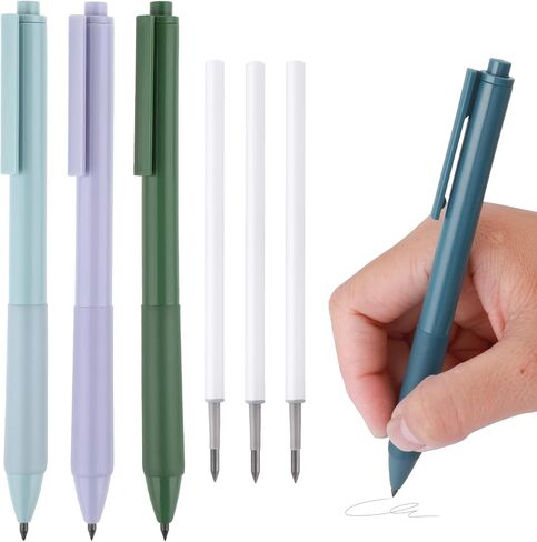 Yolev 6PCS Inkless Magic Pencil, Morandi Color Retractable Infinity Pencil for Writing Drawing with Extra 6 Lead Refills, Reusable Everlasting PencilHome Office School Supplies in Saudi Arabia