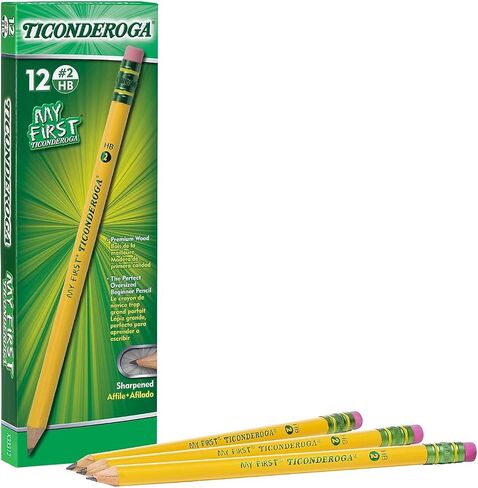 Ticonderoga 33312 My First Ticonderoga Woodcase Pencil, Hb #2, Yellow, 1 Dozen in Saudi Arabia