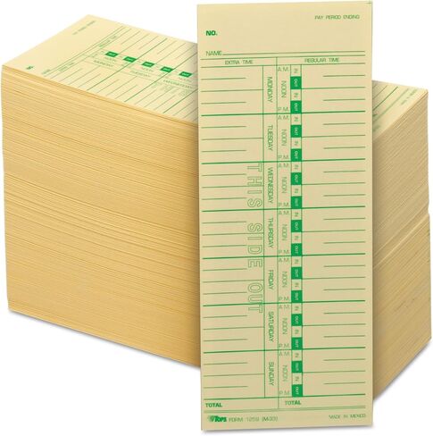 TOPS 1259 Time Card for Acroprint/IBM/Lathem/Simplex, Weekly, 3 1/2 x 9 (Box of 500) in Saudi Arabia