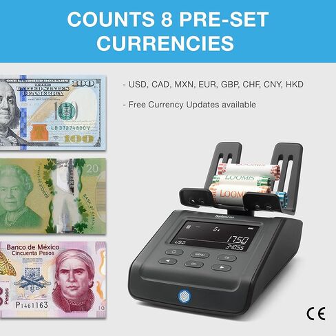 مقياس عد الأموال Safescan 6175، متعدد العملات، مثالي للعملات المعدنية والفواتير والعناصر غير النقدية، وتخزين نتائج العد الفردية، ولفائف العملات المعدنية وعد حزمة الفواتير، موثوق به، ضمان لمدة 3 سنوات in Kuwait