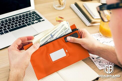 Money Bag for Cash with Lock | 12x8 Inch | Black | Leatherette Locking Bank Bag | Cash Bag with Lock | Money Bags with Zipper for Cash | Bank Deposit Bags with Zipper | Bank Bags with Zipper in Saudi Arabia