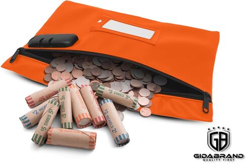 Money Bag for Cash with Lock | 12x8 Inch | Black | Leatherette Locking Bank Bag | Cash Bag with Lock | Money Bags with Zipper for Cash | Bank Deposit Bags with Zipper | Bank Bags with Zipper in Saudi Arabia