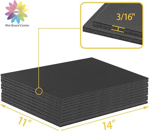Mat Board Center, Pack of 10 8x10 3/16" Black Foam Core Backing Boards in Saudi Arabia