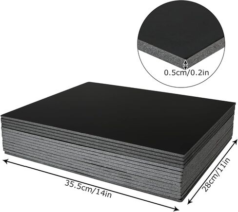 DAJAVE 20 Pack 11x14 Inch Foam Board, 3/16 Inch(5MM) Thickness Black Foam Boards, Polystyrene Poster Board Foam Backing Boards for Craft, Presentations, School, Office & Art Projects in Saudi Arabia