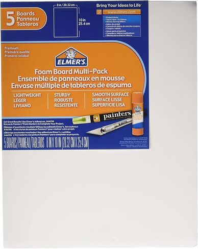 ELMERS Pre-Cut White Foam Board Sheets, 8 X 10, 5/ Pack (950020) in Saudi Arabia