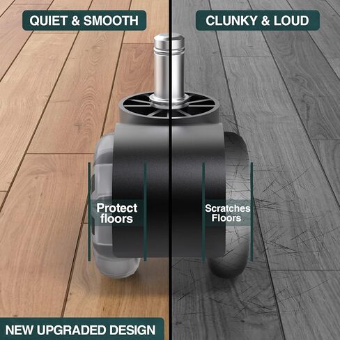 استبدال عجلات كرسي المكتب 2 بوصة عجلات كرسي مطاطية شديدة التحمل ذات حجم عالمي لكرسي المكتب، سلسة وآمنة لجميع الأرضيات، مجموعة من 5 in Kuwait