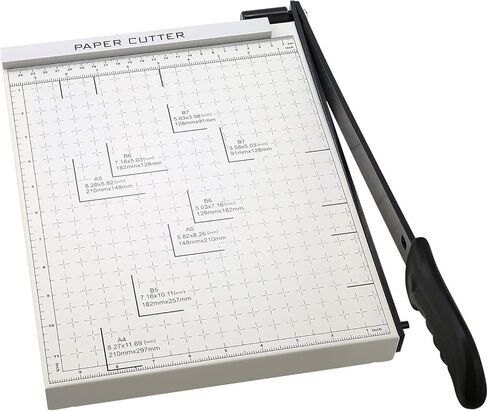 Paper Cutter Heavy Duty A4-B7, 12" Cut Length Guillotine Paper Trimmer for Cardstock Metal Base, with Safety Blade Lock&Dual Guides, 12 Sheets Capacity, for Home Office Classroom School in Kuwait