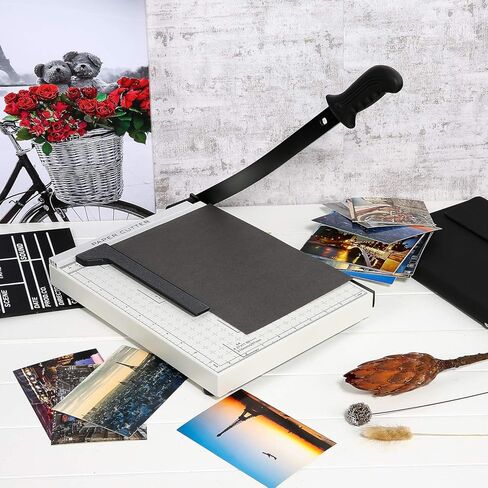 Paper Cutter Heavy Duty A4-B7, 12" Cut Length Guillotine Paper Trimmer for Cardstock Metal Base, with Safety Blade Lock&Dual Guides, 12 Sheets Capacity, for Home Office Classroom School in Kuwait